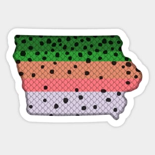 Trout Fishing Rainbow Trout Pattern Iowa State Map State Map Sticker